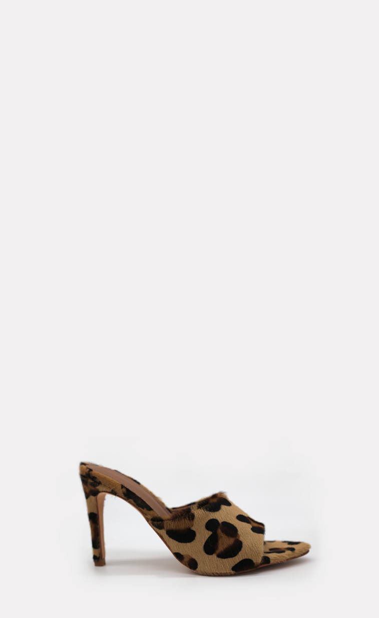 Horsy Leopard  Brown Mules - BLONDISH