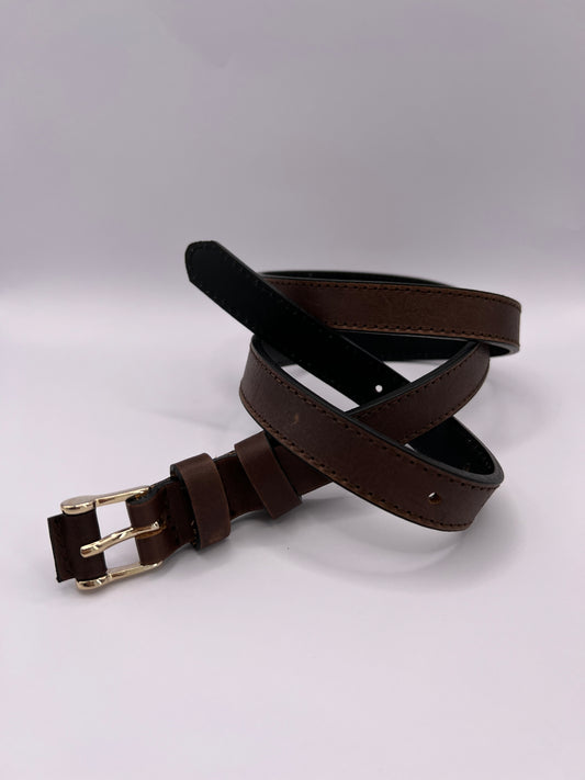 Brown Belt Double Loop with Gold Adornment - BLONDISH